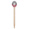 Red & Gray Dots and Plaid Wooden Food Pick - Oval - Single Pick