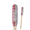 Red & Gray Dots and Plaid Paddle Wooden Food Picks - Single Sided (Personalized)
