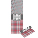 Red & Gray Dots and Plaid Yoga Mat - Printable Front and Back (Personalized)