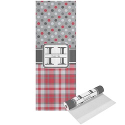 Red & Gray Dots and Plaid Yoga Mat - Printed Front (Personalized)