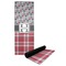 Red & Gray Dots and Plaid Yoga Mat with Black Rubber Back Full Print View