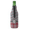 Red & Gray Dots and Plaid Zipper Bottle Cooler - BACK (bottle)