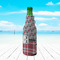 Red & Gray Dots and Plaid Zipper Bottle Cooler - LIFESTYLE