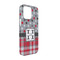 Red & Gray Dots and Plaid iPhone Case - Plastic - iPhone 13 (Personalized)