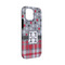 Red & Gray Dots and Plaid iPhone Case - Rubber Lined - iPhone 13 Mini (Personalized)