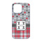 Red & Gray Dots and Plaid iPhone 13 Pro Case - Back