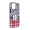 Red & Gray Dots and Plaid iPhone 13 Tough Case - Angle