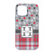 Red & Gray Dots and Plaid iPhone 13 Tough Case - Back
