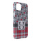 Red & Gray Dots and Plaid iPhone 14 Pro Max Case - Angle