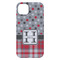 Red & Gray Dots and Plaid iPhone 14 Pro Max Case - Back