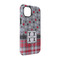 Red & Gray Dots and Plaid iPhone Case - Rubber Lined - iPhone 14 Pro (Personalized)
