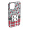 Red & Gray Dots and Plaid iPhone 15 Pro Max Case - Angle
