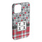 Red & Gray Dots and Plaid iPhone Case - Plastic - iPhone 15 Pro Max (Personalized)