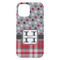 Red & Gray Dots and Plaid iPhone 15 Pro Max Case - Back