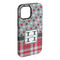 Red & Gray Dots and Plaid iPhone 15 Pro Max Tough Case - Angle