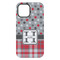 Red & Gray Dots and Plaid iPhone 15 Pro Max Tough Case - Back