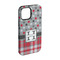 Red & Gray Dots and Plaid iPhone 15 Tough Case -  Angle
