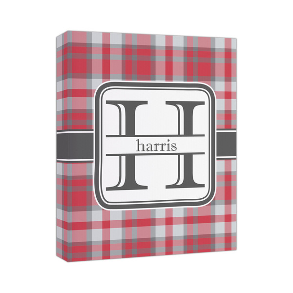 Custom Red & Gray Plaid Canvas Print (Personalized)