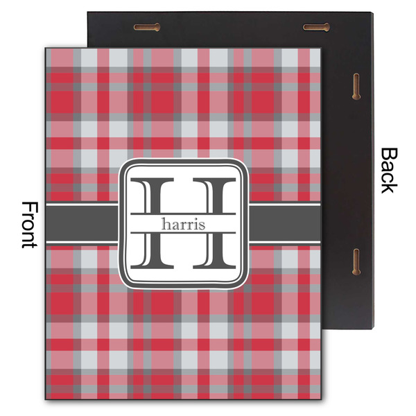 Red & Gray Plaid 11x14 Wood Print - Front & Back View