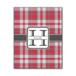 Red & Gray Plaid Wood Print - 11x14 (Personalized)