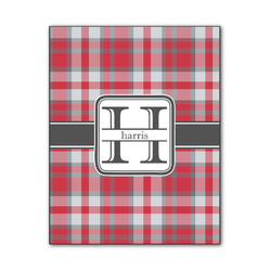 Red & Gray Plaid Wood Print - 11x14 (Personalized)