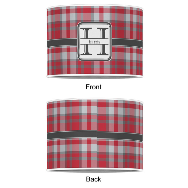 Red & Gray Plaid 12" Drum Lampshade - APPROVAL (Poly Film)
