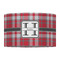 Red & Gray Plaid 12" Drum Lampshade - FRONT (Fabric)