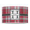 Red & Gray Plaid 12" Drum Lampshade - FRONT (Poly Film)