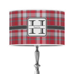Red & Gray Plaid 12" Drum Lamp Shade - Poly-film (Personalized)