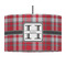 Red & Gray Plaid 12" Drum Pendant Lamp - Fabric (Personalized)