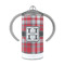 Red & Gray Plaid 12 oz Stainless Steel Sippy Cups - FRONT