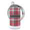 Red & Gray Plaid 12 oz Stainless Steel Sippy Cups - FULL (back angle)