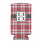 Red & Gray Plaid Can Cooler (tall 12 oz) (Personalized)