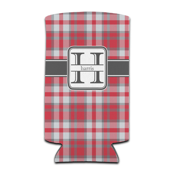 Red & Gray Plaid 12oz Tall Can Sleeve - Set of 4 - FRONT