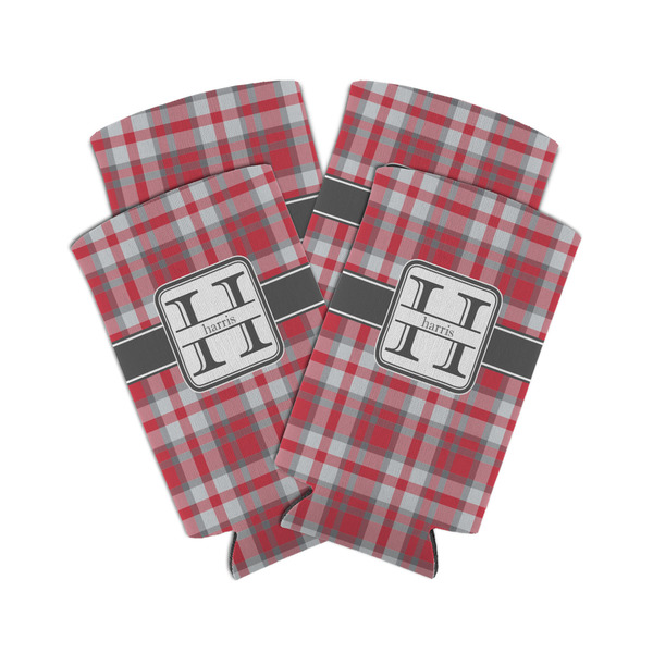 Red & Gray Plaid 12oz Tall Can Sleeve - Set of 4 - MAIN
