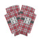 Red & Gray Plaid Can Cooler (tall 12 oz) - Set of 4 (Personalized)