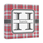 Red & Gray Plaid Canvas Print - 12x12 (Personalized)