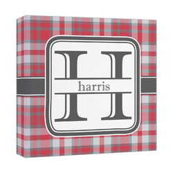 Red & Gray Plaid Canvas Print - 12x12 (Personalized)