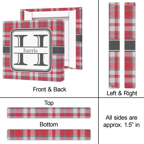 Red & Gray Plaid 12x12 - Canvas Print - Approval