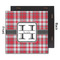 Red & Gray Plaid 12x12 Wood Print - Front & Back View