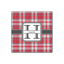 Red & Gray Plaid Wood Print - 12x12 (Personalized)