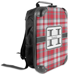 Red & Gray Plaid Kids Hard Shell Backpack (Personalized)