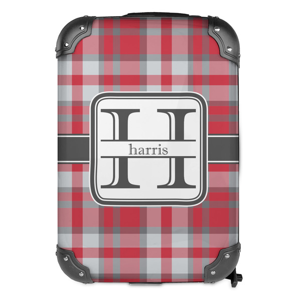 Red & Gray Plaid 13" Hard Shell Backpacks - FRONT