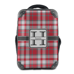 Red & Gray Plaid 15" Hard Shell Backpack (Personalized)