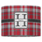 Red & Gray Plaid 16" Drum Lampshade - FRONT (Fabric)
