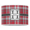 Red & Gray Plaid 16" Drum Lampshade - FRONT (Poly Film)