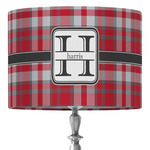 Red & Gray Plaid 16" Drum Lamp Shade - Fabric (Personalized)