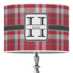 Red & Gray Plaid 16" Drum Lamp Shade - Poly-film (Personalized)