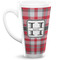 Red & Gray Plaid 16 Oz Latte Mug - Front