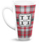 Red & Gray Plaid Latte Mug (Personalized)